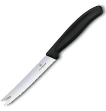 Нож кухонный Victorinox Swiss Classic (6.7863) стальной для сыра лезв.110мм серрейт. заточка черный
