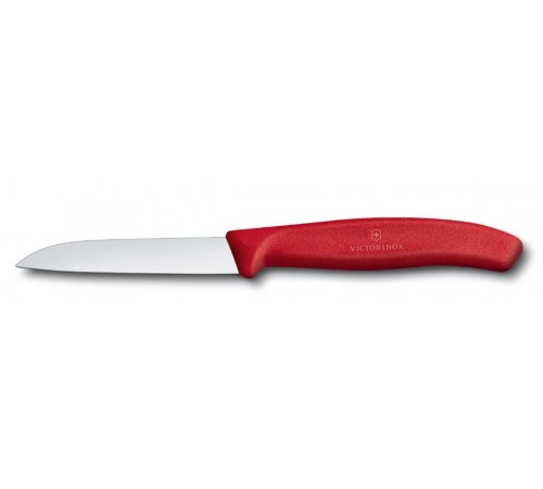 Нож кухонный Victorinox Swiss Classic (6.7401) стальной для овощей лезв.80мм прямая заточка красный Нож кухонный Victorinox Swiss Classic (6.7401) стальной для овощей лезв.80мм прямая заточка красный