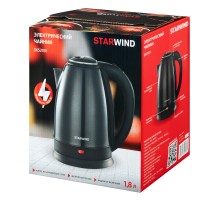 Чайник электрический Starwind SKS2051 1.8л. 1800Вт черный корпус: металл/пластик