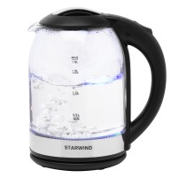 Чайник электрический Starwind SKG2051 1.8л. 1800Вт черный/серебристый корпус: стекло/пластик