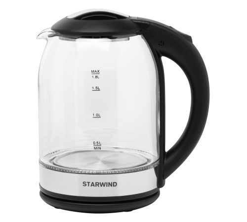Чайник электрический Starwind SKG2051 1.8л. 1800Вт черный/серебристый корпус: стекло/пластик Чайник электрический Starwind SKG2051 1.8л. 1800Вт черный/серебристый корпус: стекло/пластик