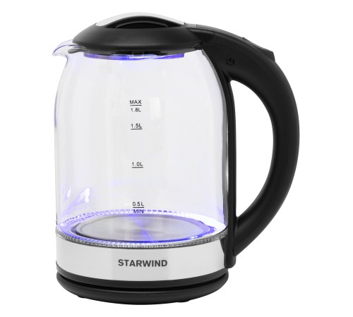 Чайник электрический Starwind SKG2051 1.8л. 1800Вт черный/серебристый корпус: стекло/пластик Чайник электрический Starwind SKG2051 1.8л. 1800Вт черный/серебристый корпус: стекло/пластик