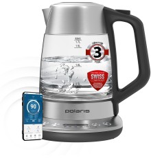 Чайник электрический Polaris PWK 1775CGLD 1.7л. 1850Вт серебристый матовый корпус: стекло