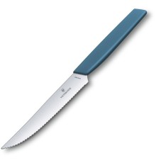 Нож кухонный Victorinox Swiss Modern (6.9006.12W2) стальной столовый для стейка лезв.120мм серрейт. заточка синий