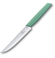 Нож кухонный Victorinox Swiss Modern (6.9006.12W41) стальной столовый для стейка лезв.120мм серрейт. заточка мятный