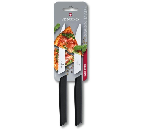 Набор ножей кухон. Victorinox Swiss Modern 6.9003.12WB компл.:2предм. черный блистер Набор ножей кухон. Victorinox Swiss Modern 6.9003.12WB компл.:2предм. черный блистер
