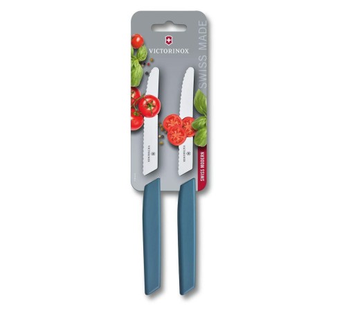 Набор ножей кухон. Victorinox Swiss Modern 6.9006.11W2B компл.:2предм. синий блистер Набор ножей кухон. Victorinox Swiss Modern 6.9006.11W2B компл.:2предм. синий блистер
