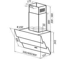 Вытяжка каминная Maunfeld Cascada Push 60 черный управление: кнопочное (1 мотор)
