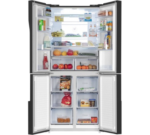 Холодильник Maunfeld MFF181NFB 3-хкамерн. черный глянц. инвертер