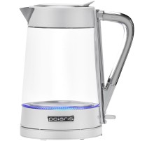 Чайник электрический Polaris PWK 1715 CGL 1.7л. 2200Вт белый корпус: стекло/металл