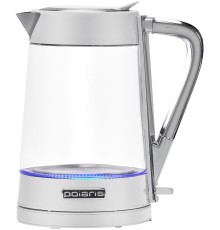Чайник электрический Polaris PWK 1715 CGL 1.7л. 2200Вт белый корпус: стекло/металл