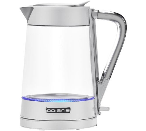 Чайник электрический Polaris PWK 1715 CGL 1.7л. 2200Вт белый корпус: стекло/металл