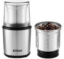 Кофемолка Kitfort КТ-757 200Вт сист.помол.:ротац.нож вместим.:75гр нержавеющая сталь/черный