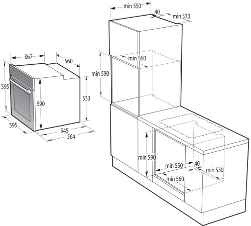 Духовой шкаф Электрический Gorenje BO6735E05X нержавеющая сталь/черный