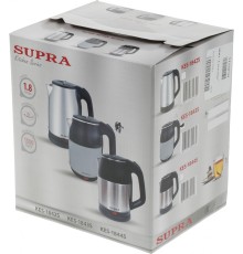 Чайник электрический Supra KES-1843S 1.8л. 1500Вт черный/белый корпус: металл