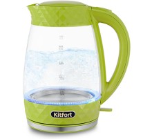Чайник электрический Kitfort КТ-6123-2 2л. 2200Вт салатовый корпус: стекло/металл/пластик