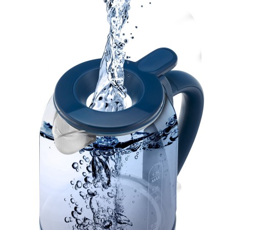 Чайник электрический Polaris PWK 1759CGL 1.5л. 2150Вт синий корпус: стекло/пластик