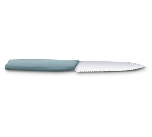 Нож кухонный Victorinox Swiss Modern (6.9006.10W21) стальной универсальный лезв.100мм серрейт. заточка голубой Нож кухонный Victorinox Swiss Modern (6.9006.10W21) стальной универсальный лезв.100мм серрейт. заточка голубой