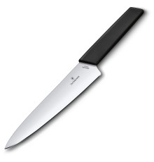 Нож кухонный Victorinox Swiss Modern (6.9013.19B) стальной разделочный лезв.190мм прямая заточка черный блистер