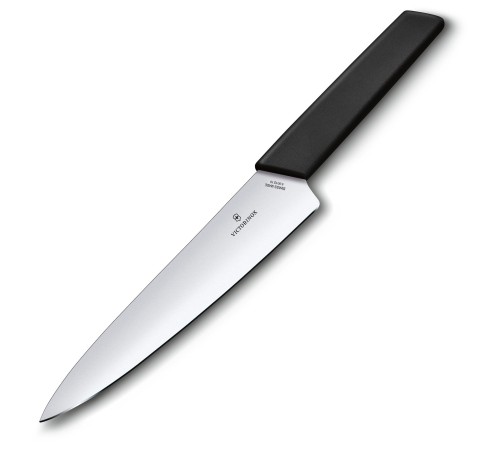 Нож кухонный Victorinox Swiss Modern (6.9013.19B) стальной разделочный лезв.190мм прямая заточка черный блистер Нож кухонный Victorinox Swiss Modern (6.9013.19B) стальной разделочный лезв.190мм прямая заточка черный блистер