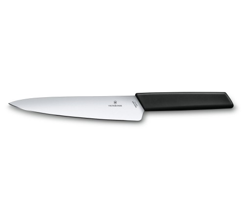 Нож кухонный Victorinox Swiss Modern (6.9013.19B) стальной разделочный лезв.190мм прямая заточка черный блистер Нож кухонный Victorinox Swiss Modern (6.9013.19B) стальной разделочный лезв.190мм прямая заточка черный блистер