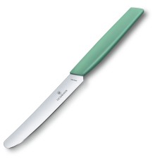 Нож кухонный Victorinox Swiss Modern (6.9006.1141) стальной столовый лезв.110мм прямая заточка мятный
