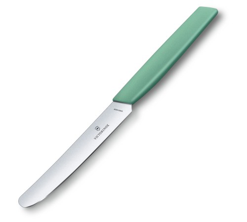 Нож кухонный Victorinox Swiss Modern (6.9006.1141) стальной столовый лезв.110мм прямая заточка мятный Нож кухонный Victorinox Swiss Modern (6.9006.1141) стальной столовый лезв.110мм прямая заточка мятный
