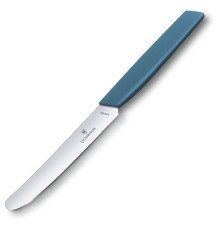 Нож кухонный Victorinox Swiss Modern (6.9006.112) стальной столовый лезв.110мм прямая заточка синий