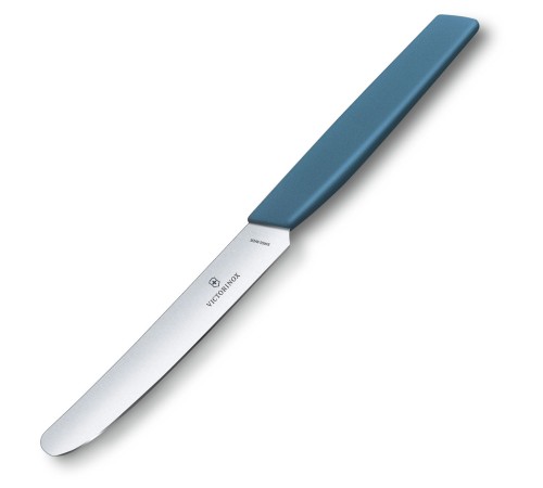 Нож кухонный Victorinox Swiss Modern (6.9006.112) стальной столовый лезв.110мм прямая заточка синий Нож кухонный Victorinox Swiss Modern (6.9006.112) стальной столовый лезв.110мм прямая заточка синий