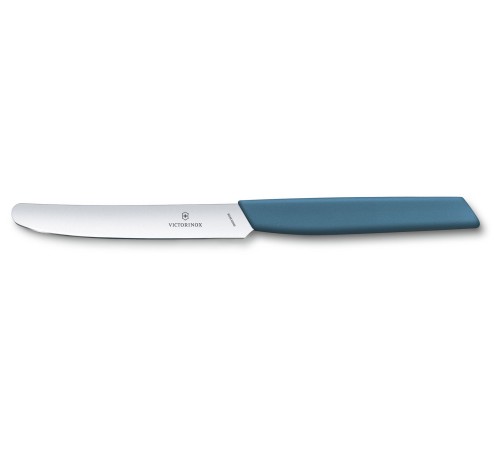 Нож кухонный Victorinox Swiss Modern (6.9006.112) стальной столовый лезв.110мм прямая заточка синий Нож кухонный Victorinox Swiss Modern (6.9006.112) стальной столовый лезв.110мм прямая заточка синий