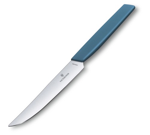 Нож кухонный Victorinox Swiss Modern (6.9006.122) стальной столовый для стейка лезв.120мм прямая заточка синий Нож кухонный Victorinox Swiss Modern (6.9006.122) стальной столовый для стейка лезв.120мм прямая заточка синий