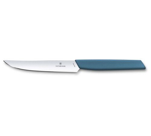 Нож кухонный Victorinox Swiss Modern (6.9006.122) стальной столовый для стейка лезв.120мм прямая заточка синий Нож кухонный Victorinox Swiss Modern (6.9006.122) стальной столовый для стейка лезв.120мм прямая заточка синий