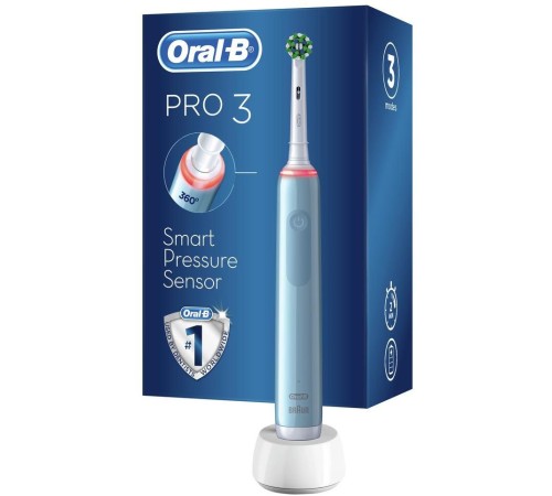Зубная щетка электрическая Oral-B Pro 3/D505.513.3 CrossAction голубой Зубная щетка электрическая Oral-B Pro 3/D505.513.3 CrossAction голубой