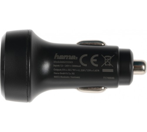 Автомобильное зар./устр. Hama H-210569 1.67A+3A+2.22A (PD) USB универсальное черный (00210569) Автомобильное зар./устр. Hama H-210569 1.67A+3A+2.22A (PD) USB универсальное черный (00210569)