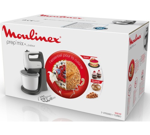 Миксер стационарный Moulinex HM464110 500Вт белый/черный Миксер стационарный Moulinex HM464110 500Вт белый/черный