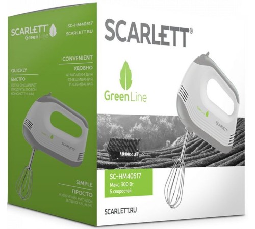 Миксер ручной Scarlett SC-HM40S17 300Вт белый Миксер ручной Scarlett SC-HM40S17 300Вт белый
