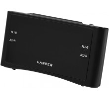 Радиобудильник Harper HCLK-1006 черный LED подсв:зеленая часы:цифровые AM/FM