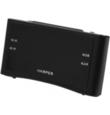 Радиобудильник Harper HCLK-1006 черный LED подсв:зеленая часы:цифровые AM/FM