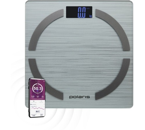 Весы напольные электронные Polaris PWS 1886 IQ Home макс.180кг серебристый
