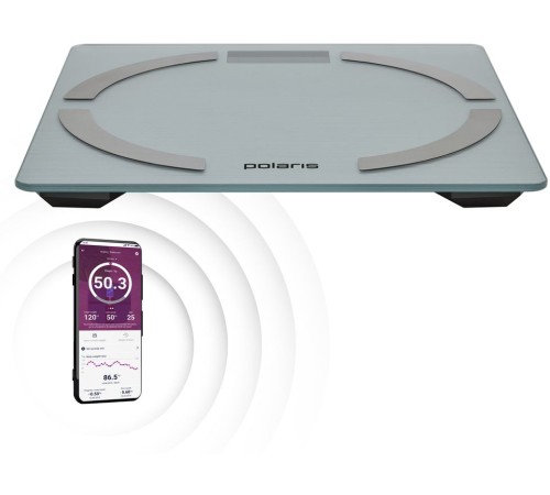Весы напольные электронные Polaris PWS 1886 IQ Home макс.180кг серебристый