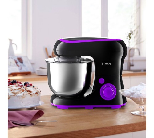 Миксер планетарный Kitfort КТ-3046-1 1300Вт черный/фиолетовый Миксер планетарный Kitfort КТ-3046-1 1300Вт черный/фиолетовый