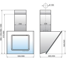 Вытяжка каминная Elikor Оникс 90П-1000-Е4Д бежевый управление: сенсорное (1 мотор)