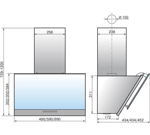 Вытяжка каминная Elikor Рубин S4 50П-700-Э4Д перламутровый/белый управление: кнопочное (1 мотор)