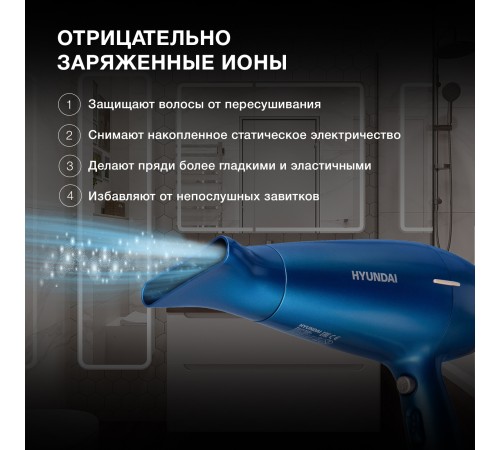 Фен Hyundai H-HDI0757 2200Вт синий