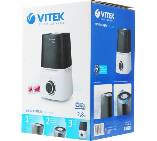 Увлажнитель воздуха Vitek 2334-VT-02 23Вт (ультразвуковой) белый/серый Увлажнитель воздуха Vitek 2334-VT-02 23Вт (ультразвуковой) белый/серый