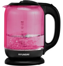 Чайник электрический Hyundai HYK-G4808 1.7л. 2200Вт малиновый/черный корпус: стекло