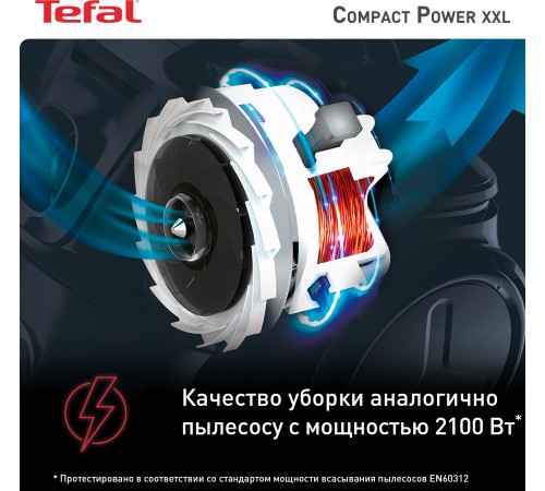 Пылесос Tefal Compact Power XXL TW4825EA 550Вт черный