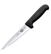 Нож кухонный Victorinox Fibrox (5.5603.14) стальной обвалочный для мяса лезв.140мм прямая заточка черный