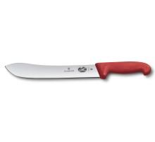 Нож кухонный Victorinox Fibrox Butchers knife (5.7401.25) стальной разделочный лезв.250мм прямая заточка красный