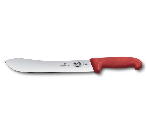 Нож кухонный Victorinox Fibrox Butchers knife (5.7401.25) стальной разделочный лезв.250мм прямая заточка красный Нож кухонный Victorinox Fibrox Butchers knife (5.7401.25) стальной разделочный лезв.250мм прямая заточка красный